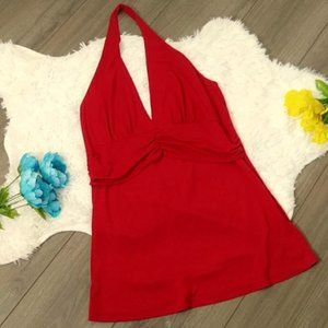 Biaxident Women's Red Plus Size Halter Top 1XL